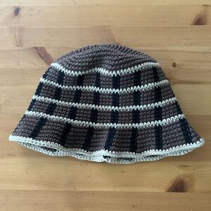 MEMORIAL DAY crochet Bucket Hat in Brown, Black & Cream